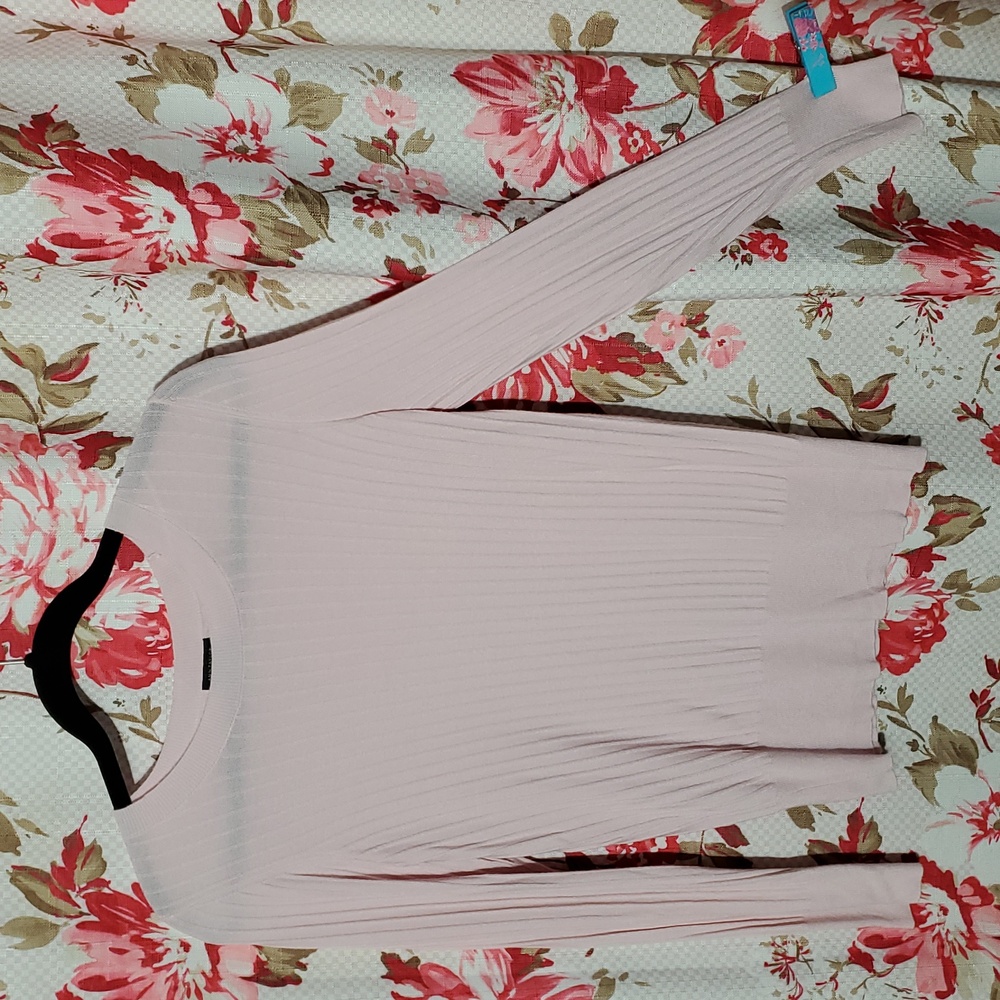 Ann Taylor Light Pink Ribbed Dress  Medium